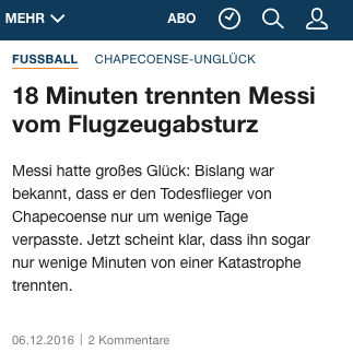 Clickbait auf welt.de - Screenshot vom 6.12.2016